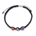 Pleciona bransoletka z jaspisem, hematytem i ametystem | Baran