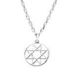 Talizman Oktagram/Auseklis, srebrny