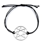 Bransoletka talizman Oktagram/Auseklis, srebrna