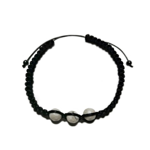 Pleciona bransoletka z howlitem - spokój, otwartość, delikatność