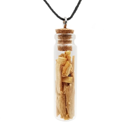 Buteleczka-wisiorek z Palo Santo - ochrona, odpędzanie złych energii