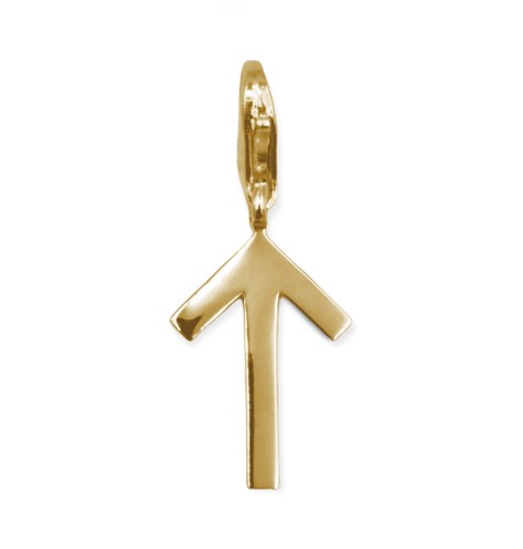 Złoty Talizman Runa Teiwaz - odwaga, zdecydowanie, pierwiastek męski