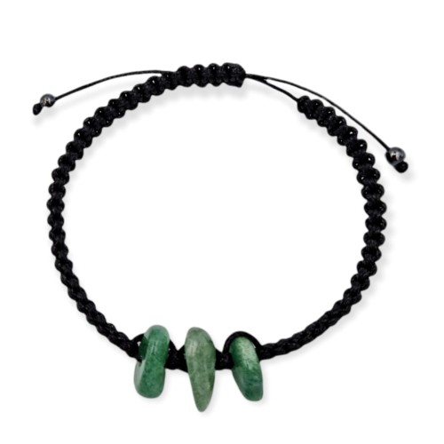 Pleciona bransoletka z zielonym awenturynem - spełnianie marzeń, podejmowanie decyzji, kreatywność