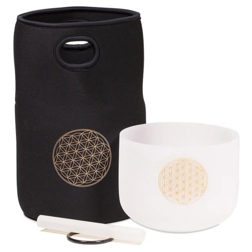 Biała misa kryształowa Kwiat Życia (Czakra Serca)