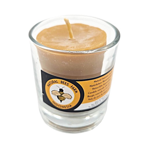 Świeczka z naturalnego wosku pszczelego w szkle