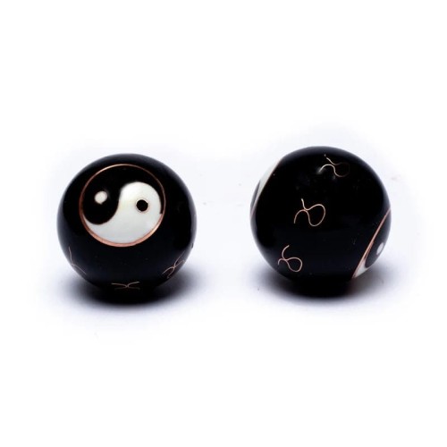Chińskie kulki zdrowia Yin Yang (czarne)