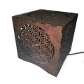 Drewniana lampa Kwiat Życia 01