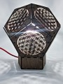 Drewniana lampa Kwiat Życia (pięciokątna) 03