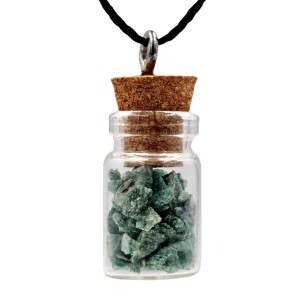 Buteleczka-wisiorek z serpentynitem (mini)- spokój ducha, odwaga do zmian, rozpuszczanie blokad