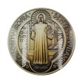Szklany, dwustronny Medalik Świętego Benedykta / Krzyż Świętego Benedykta 01