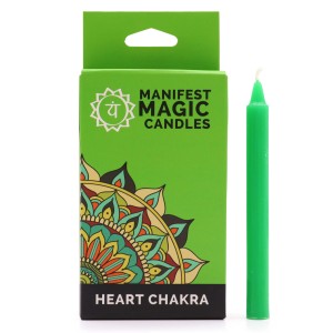 Zestaw 12 Magicznych Świec Zielonych | Obfitość i Otwarte Serce